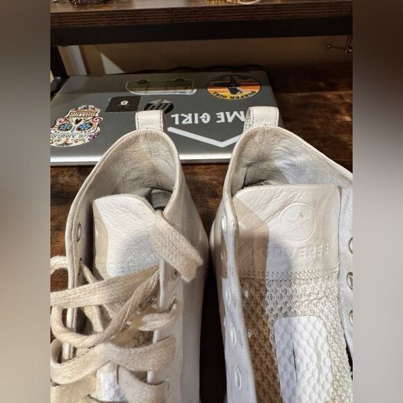 Converse white leather high top size 4.5m/6 w - Picture 6 of 10